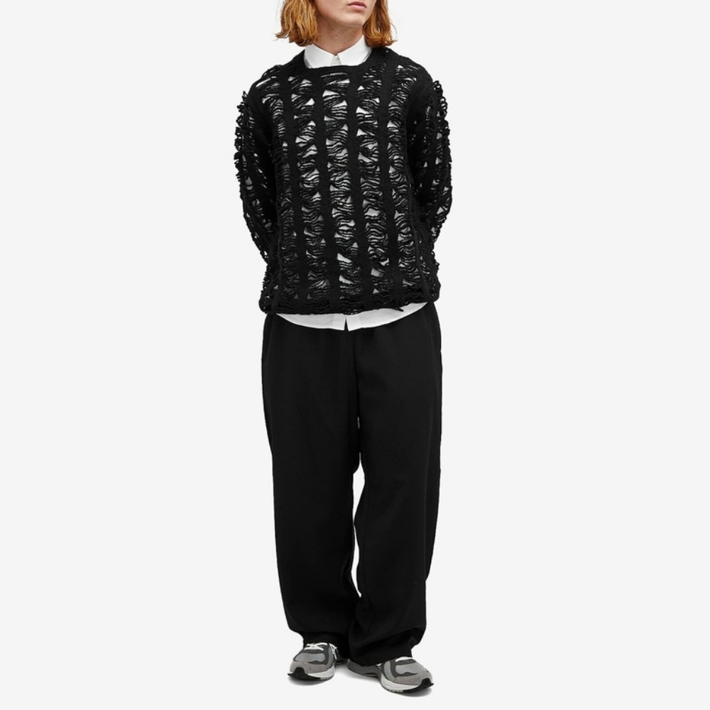 Comme des Garçons Homme Plus Men's Splash Pattern Knit in Black - Picture 3 of 12